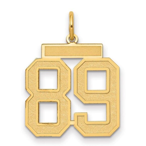 14k Yellow Gold Jersey Collection Medium Number 89 Pendant